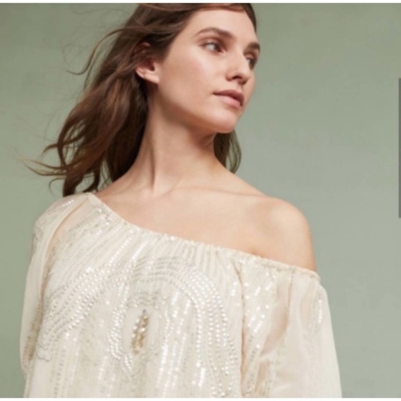 ANTHROPOLOGIE CAROLINE K BEADED SANDS SEQUIN SHORT SWING DRESS - Picture 3 of 12